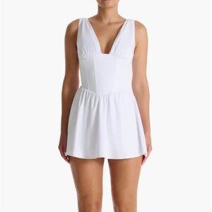 Naked Wardrobe Bustier Lace-Up Back Fit & Flare Minidress